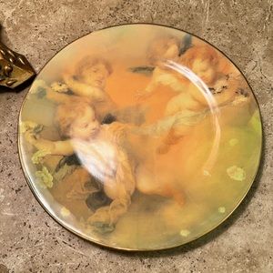 Vintage Gold Cherub Angels Decorative Plate